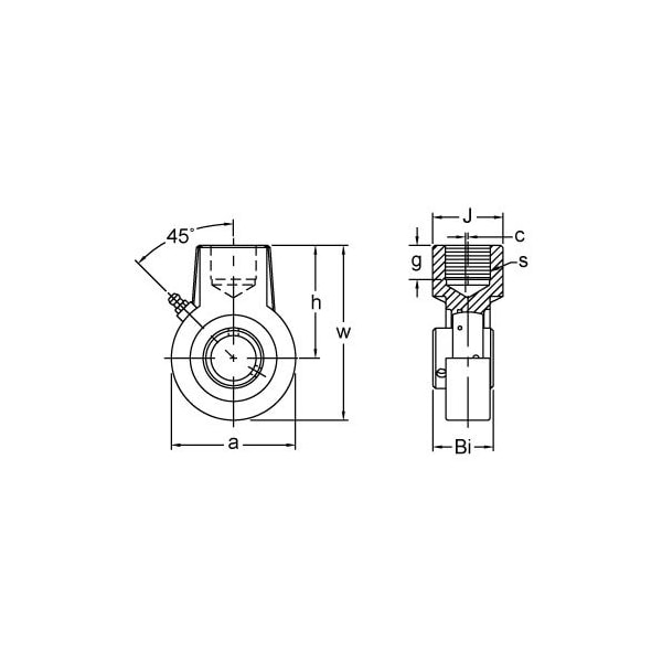 SINGLE ROW BALL BEARING - 1-5/8 WIDE SET SCREW HANGER BEARING